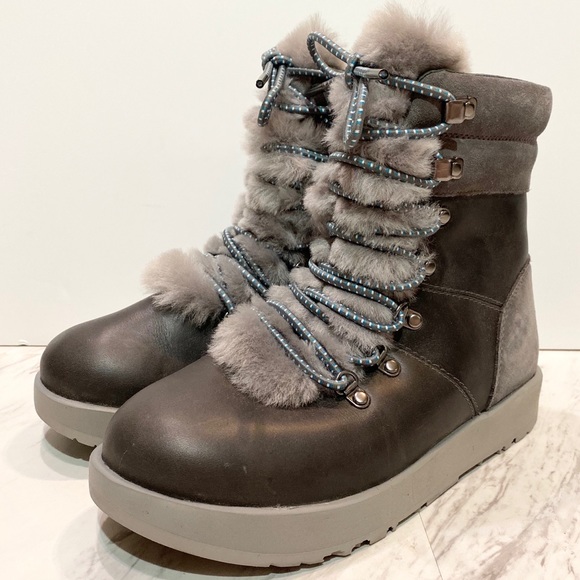 gray lace up uggs